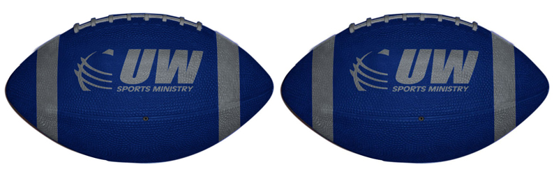 Customized colored footballs for sale. Order a football with your company logo printed onto each football.